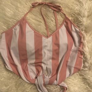 Kortni Jeane Sweet stripes tied up top size large